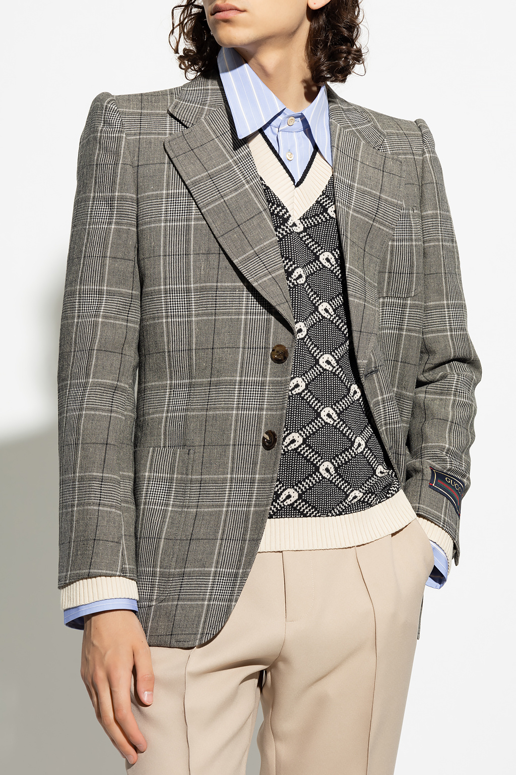 SchaferandweinerShops Japan - Checked blazer Gucci - gucci